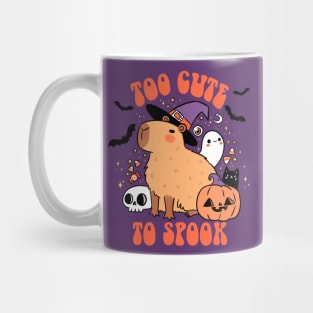 Too cute to spook a cute capybara ready for halloween Mug